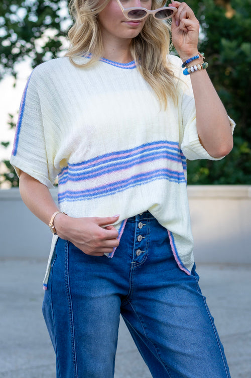 Cozy Vibes Stripe Sweater