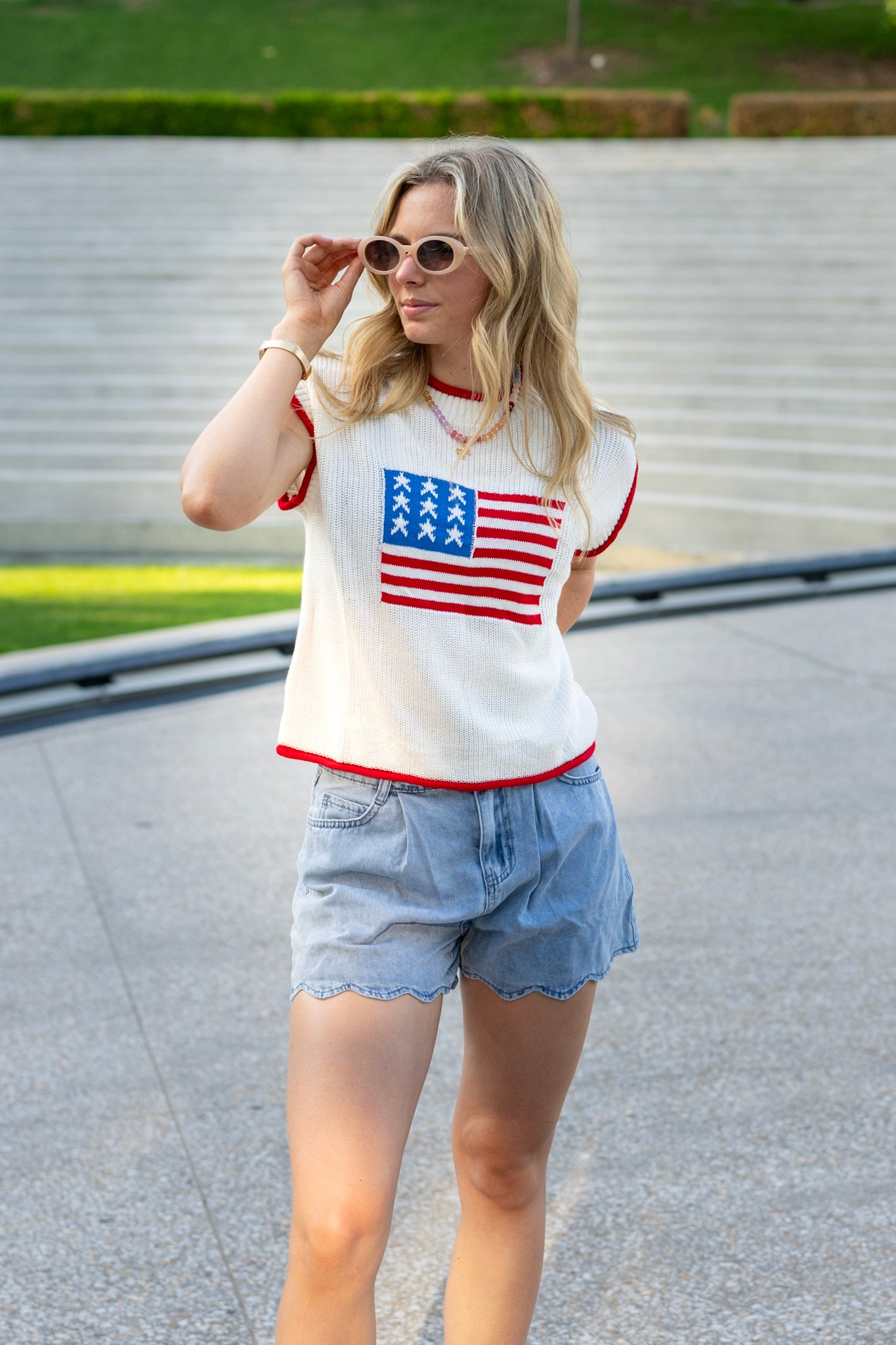 Stars & Stripes Cropped Sweater