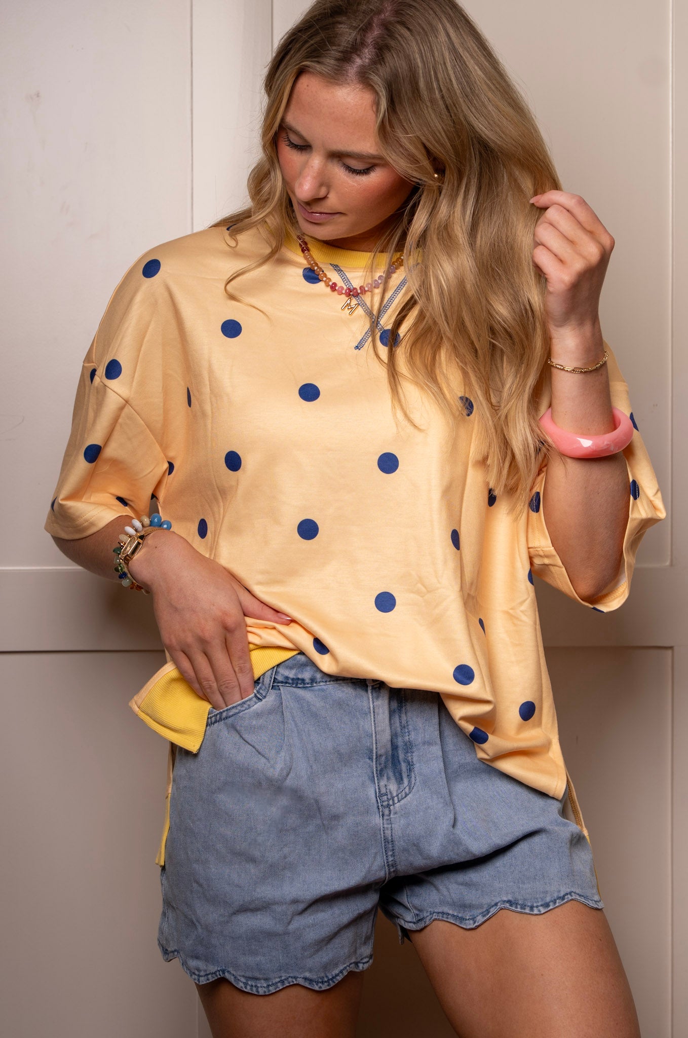 Sunshine Dots Short Sleeve Top