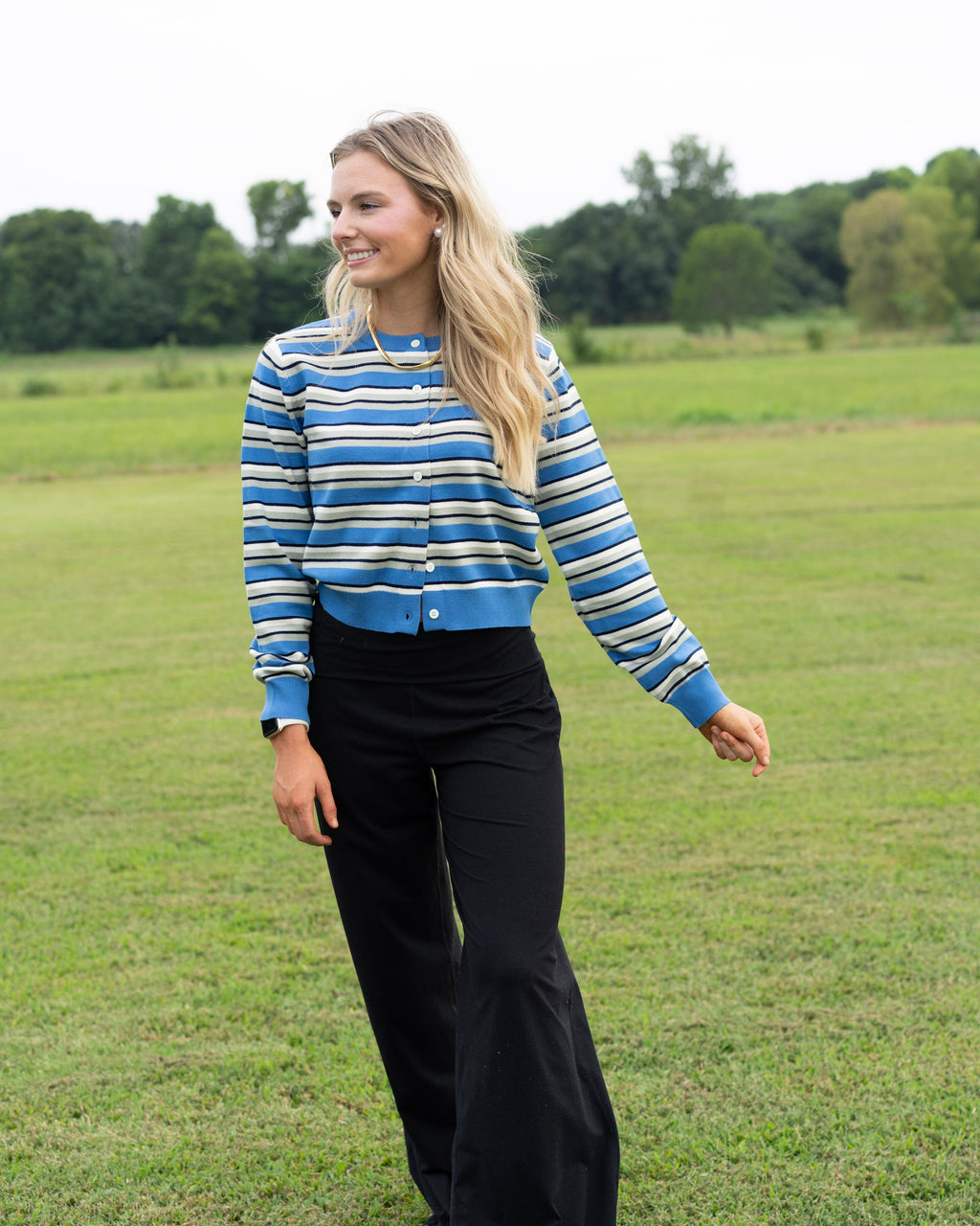Dreamy Blue Stripe Cardigan