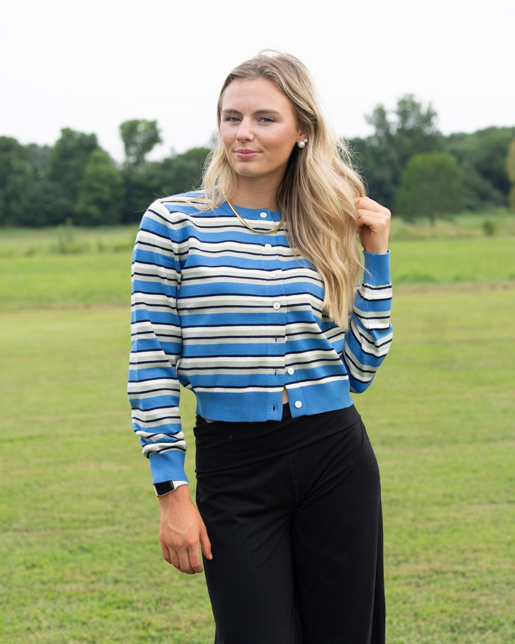 Dreamy Blue Stripe Cardigan