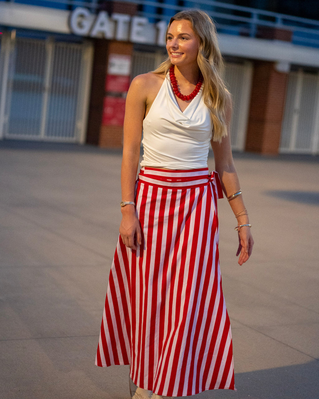 Tailgate Twirl Wrap Maxi Skirt