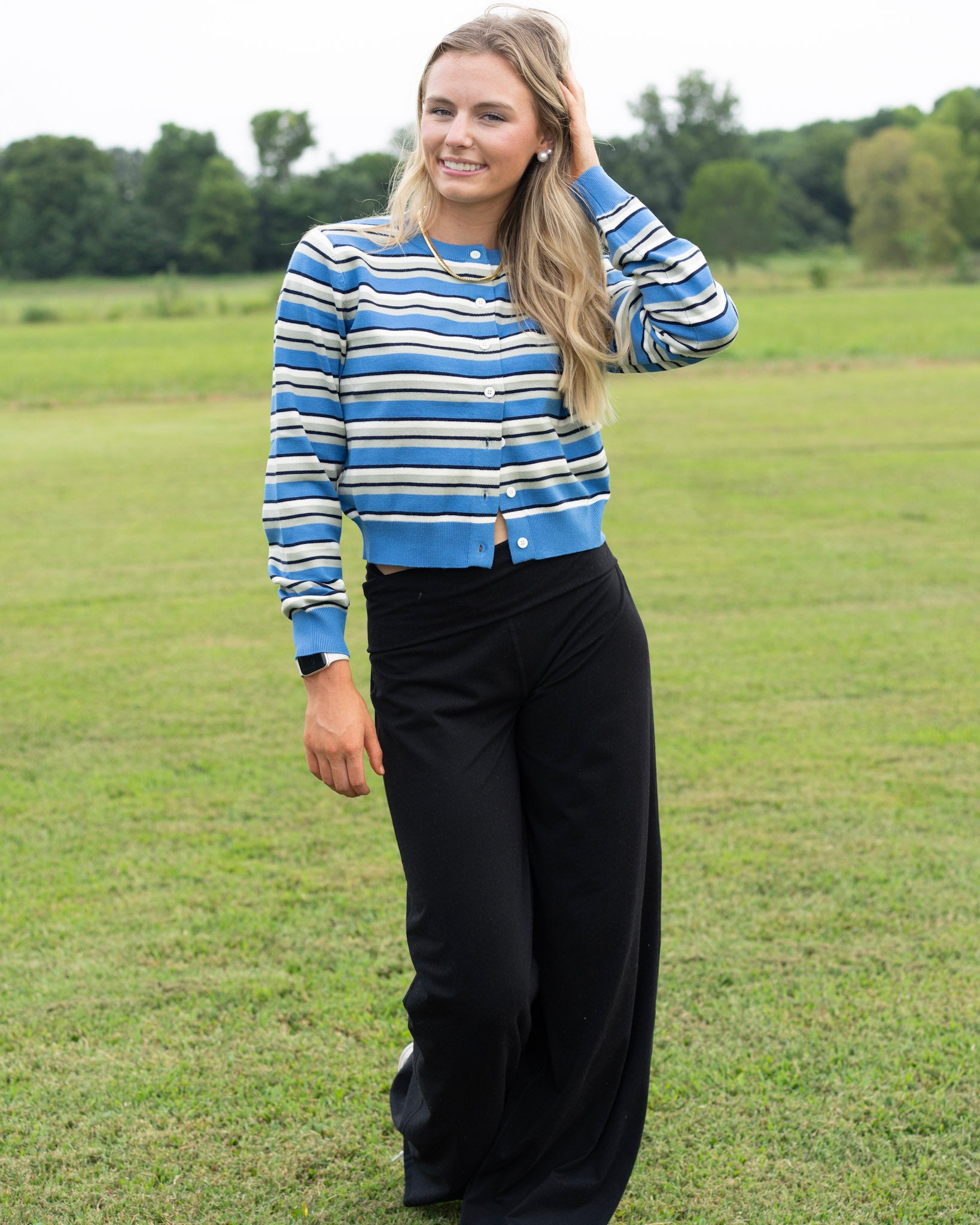 Dreamy Blue Stripe Cardigan