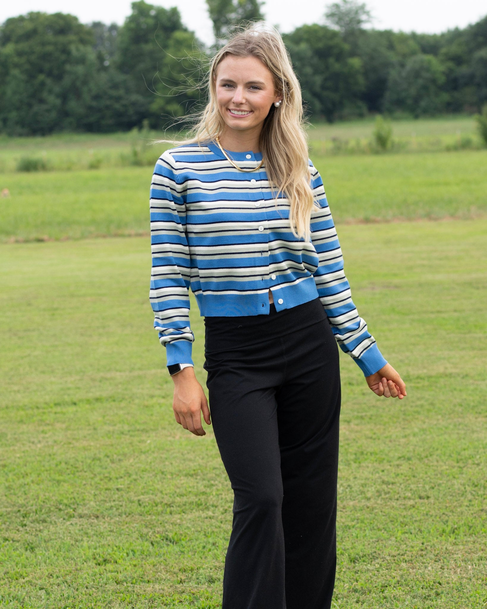 Dreamy Blue Stripe Cardigan