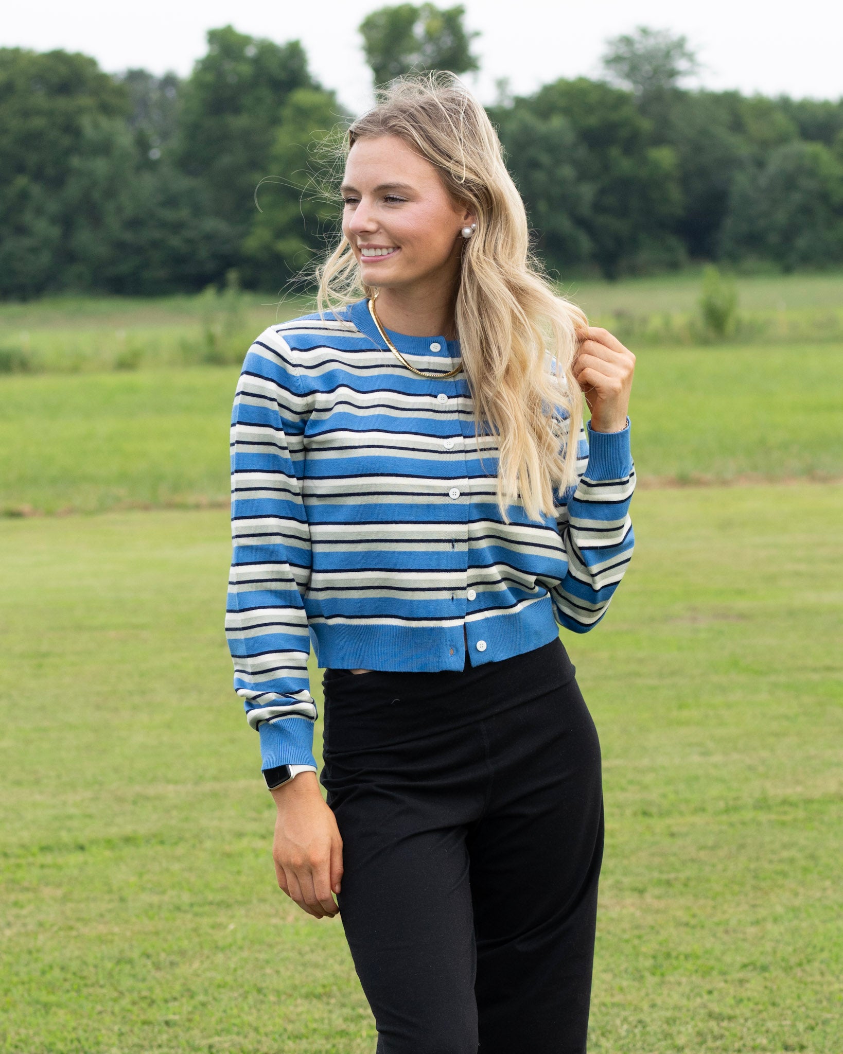 Dreamy Blue Stripe Cardigan