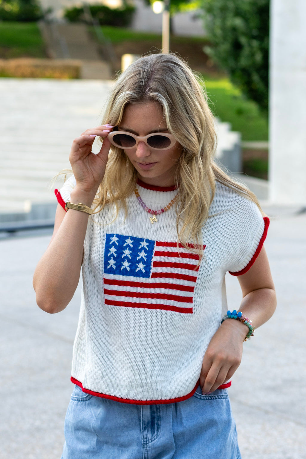 Stars & Stripes Cropped Sweater