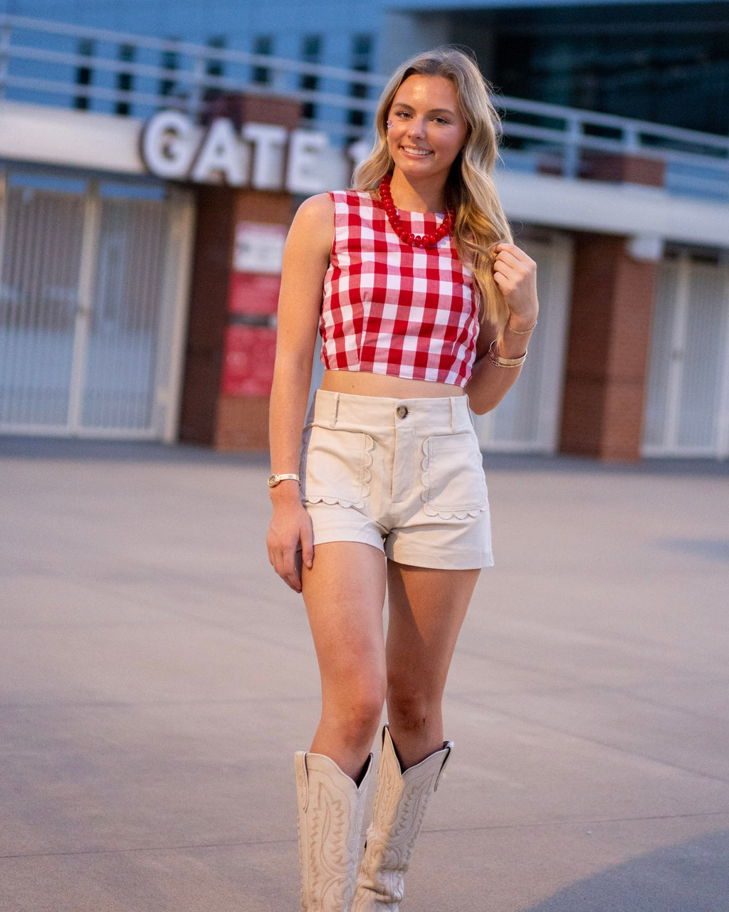 Tailgate Sweetheart Gingham Tank