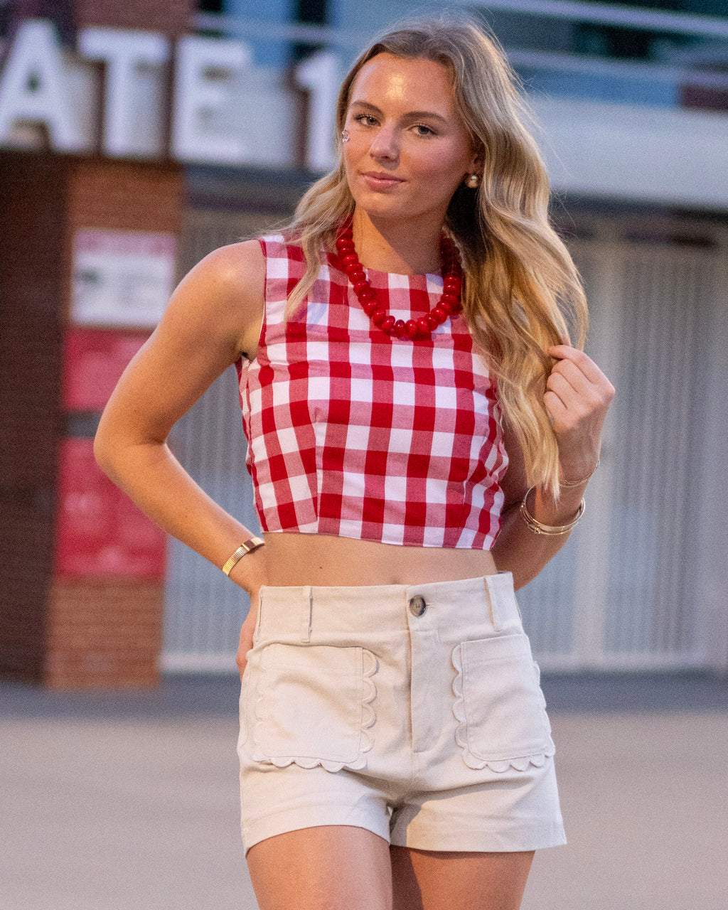 Tailgate Sweetheart Gingham Tank