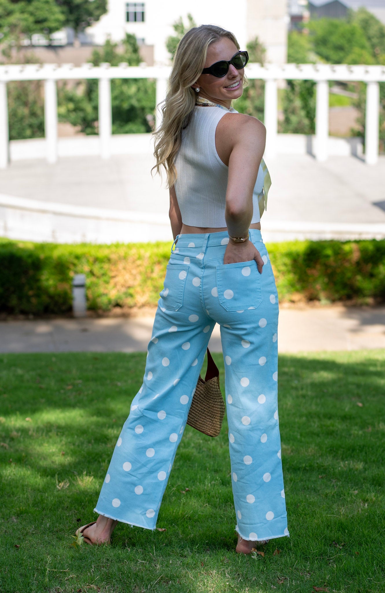 Polka Dot Play Raw Hem Jeans
