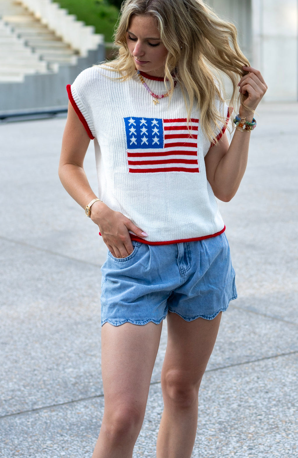 Stars & Stripes Cropped Sweater