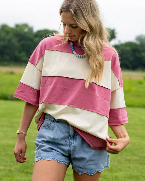 Barely Butter Stripe Top