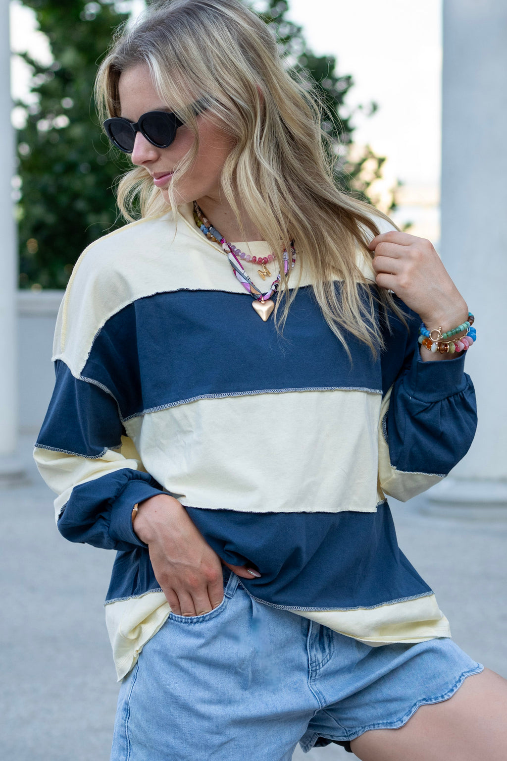 Golden Coast Color Block Top